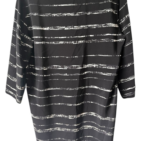 Vince Shadow Stripe V-Neck 100% Silk Tunic Dress - Picture 16 of 16